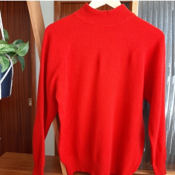 Vintage Mock Neck Red Wool Sweater - Picture 3 of 11